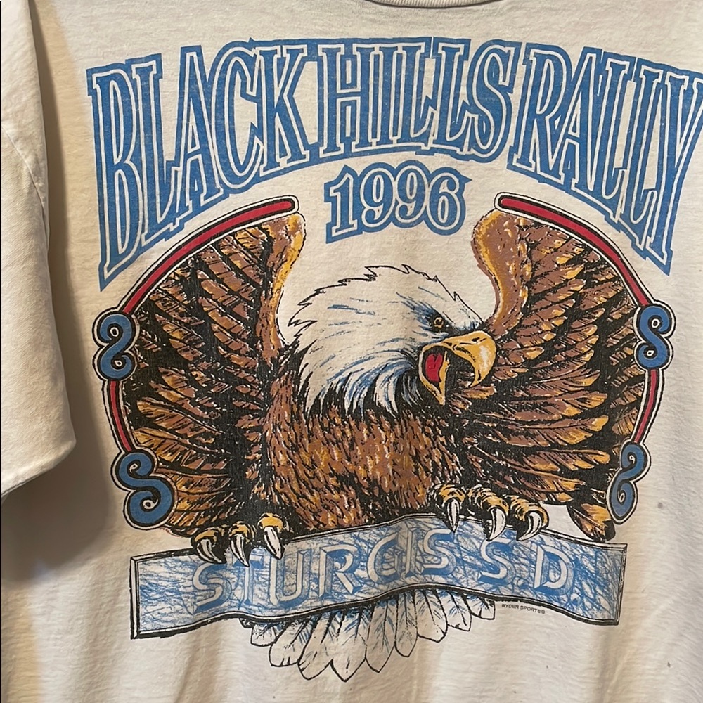 Graphic Eagle T-Shirt with Blue and Brown Design